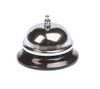 Q-Connect Reception Counter Bell KF01293, shiny metal service bell on black base.