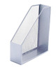 Q-Connect Mesh Magazine File Iron Silver, silver mesh magazine file with a sturdy base for organizing magazines and documents.