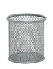 Q-Connect Mesh Pen Pot Silver KF00846, metallic silver mesh desk organizer for pens and stationery.