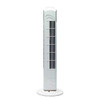 Q-Connect Tower Fan 30 Inch/762mm White, vertical white tower fan with adjustable height and air vents.