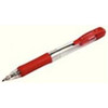 Q-Connect Retractable Ballpoint Pen Medium Red, pack of 10 retractable pens with red barrels and silver tips for smooth writing.