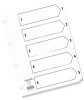 Concord Classic Index Mylar-Reinforced Punched 2 Holes 1-5 A5 White Ref 07001/CS70, white index dividers with reinforced holes for efficient file organization