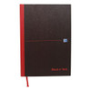 Oxford Black n Red Book Casebound Recycled 90gsm 192 Pages A5 Ref C67025, a black and red hardcover notebook with a red ribbon marker.