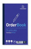 Challenge Duplicate Order Book, Carbonless, 100 Pages, 5 pack, blue cover with white and purple text and an illustration of a pen