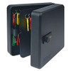 Helix Combination Lock Key Safe Cabinet (50 Key Capacity), Black, with 50 colored keys organized inside.