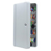 Helix 521110 Key Safe Cabinet (100 Key Capacity) White, front view showing the open white metal cabinet with hooks for keys and numbered labels.