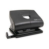 Rapesco PF8700B1 Germ-Savvy Antibacterial 2-Hole Punch, 22 Sheet Capacity, Black, showing a compact, black office puncher with a handle for punching holes in paper.