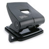 Rapesco PF827PB2 Germ-Savvy Antibacterial, 827-P 2-Hole Punch, 30 Sheet Capacity, Black, image of a black desktop hole puncher with ergonomic design and antibacterial features.