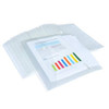 Rapesco 1496 Popper Wallets, A4+ / Foolscap, Clear Transparent, Pack of 20, showing multiple transparent plastic wallets with documents and charts inside.