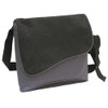 Masters Computer Messenger Bag Nylon Flap-over with Padded Laptop Section Black and Grey, black and grey nylon messenger bag with flap-over design and adjustable shoulder strap for professional and everyday use.