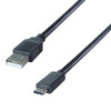 Connekt Gear 2M USB Connector Cable A to Type C, black USB charging and data transfer cable with standard connectors on each end