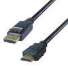 Connekt Gear 2m DisplayPort to HDMI Connector Cable - Male to Male Gold Connectors