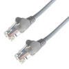 Dencon CAT5E PATCH LEAD GREY BOOTED 5M UTP, Ethernet cable with grey booted connectors and RJ45 ends for data networking.