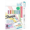 Sharpie S-Note Duo Highlighters, 8-pack of pastel dual-ended markers with bullet and chisel tips for highlighting, drawing, journaling, and creative projects.