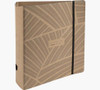 Exacompta Eterneco Lever Arch File 80mm A4 Assorted, decorative beige folder with leaf pattern and elastic closure, pack of 6.