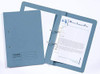 Exacompta - Ref 348-BLUZ - Guildhall - Pocket Spiral File, 315gsm Heavyweight Manilla, Holds A4 & Foolscap Documents, Left Hand Pocket, Blue Angel Certified, blue spiral-bound file with pockets for organizing documents.