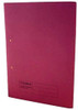 GUILDHALL TRANSFER SPRING PCKT FILE RED, A red transfer spring pocket file with brass fasteners and a label area for organization.
