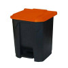 GPC CPB30Z_RD_LD Polypropylene Pedal Bin with Lid, 30L Capacity, 37cm x 38cm x 45.5cm, Grey/Red