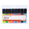5 Star Office Highlighters Chisel Tip 1-5mm Line Assorted [Wallet 8], a set of eight assorted colored highlighters with chisel tips in a transparent plastic wallet.