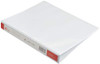 5 Star Presentation Ring Binder PVC 4 D-Ring 25mm Size A4 White, box of 10 white presentation ring binders stacked