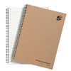 New 5 Star Notebook Wirebound Hard Cover Recycled 80gsm A4 Manilla, front view of a brown recycled hardcover notebook with the 5-star logo on the cover.