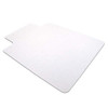 Floortex Advantagemat PVC Lipped Chair Mat for Hard Floor-120cm x 90cm, white rectangular chair mat with lip for easy entry onto hard floors.