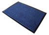 Floortex Doortex Advantagemat, Indoor Entrance Door Mat, 90cm x 150cm, Blue, image showing a rectangular blue door mat with textured surface and black border.