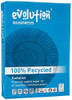 Evolution A4 100gsm Business Paper Ream - White, blue box packaging with the brand name 'evolution' and an image of a coiled paper sheet.