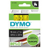 DYMO Authentic D1 Labels, black print on yellow tape, 19 mm x 7 m, self-adhesive labels for LabelManager label makers, made in Europe.