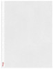 Esselte Strong Poly Pockets A4, Clear Matt Finish, 65 Micron Plastic Pouches, Plastic Wallets Punched, Box of 100 Plastic Pouches, 23752, with punched holes on the left side for filing.
