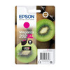 Epson 202XL Magenta Kiwi High Yield Genuine Claria Premium Ink Cartridge, XL High Capacity, featuring a picture of fresh kiwi fruit and the ink cartridge on packaging.