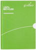 Graffico A5 Recycled Case Bound Feint Ruled 160 Pages Notebook, green cover with white text and design elements.
