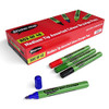 Show Me Medium Tip Drywipe Pens 48-Pieces, Assorted Colour, with a red box displaying the product name and four dry wipe pens in green, blue, purple, and red with caps, suitable for whiteboards and presentations.