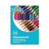 Classmaster Colouring Pencils Assorted (Pack of 36) CPW36, image of a package containing 36 assorted colouring pencils arranged in a row showcasing vibrant colors.