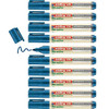edding 28 Ecoline whiteboard marker - blue - box of 10 whiteboard pens - round tip 1.5-3 mm - whiteboard pen dry wipe for whiteboards, flipcharts, pinboards, memo boards, sketchnotes - refillable, arranged in a vertical row
