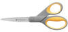 Westcott 8-inch Titanium Scissors, gray and orange handled scissors with sharp blades.