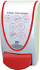 Cutan Foaming Hand Sanitiser Dispenser, 1 L, wall-mounted automatic hand sanitizer dispenser with instructions and a red foot pedal for dispensing foam sanitizer.