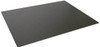 Durable Desk Mat with Contoured Edges 65 x 50cm, Non-Slip Back, Made from Polypropylene, Easy to Clean, Black, flat view of the black desk mat showing its smooth surface and contoured edges.