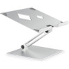 Durable Desktop Laptop Stand, silver adjustable stand for laptops and notebooks with foldable ergonomic design, ideal for customizable height and angle.