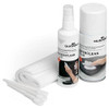Durable 583400 PC Cleaning Kit, set including cleaning spray, foam cleaner, microfiber cloth, and applicator sticks for screen and surface cleaning.