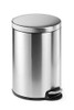 Durable Pedal Bin Stainless Steel Round, 20 Litre Capacity, Silent Closing Lid, Perfect For Offices, Kitchens, Bathrooms, Silver, round stainless steel pedal trash can with foot pedal and lid