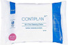 Contiplan Incontinence Cleansing Cloths - Dermatologically Tested and Easy to Use, package of 8 cloths with blue and white design, featuring product details and suitability for sensitive skin.