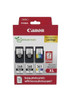 Canon PG-560XL x 2 / CL-561XL High Yield Genuine Ink Cartridges Pack of 3 with 50 sheets of 4x6 photo paper, cardboard multipack with black and color ink cartridges on packaging.