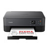 Canon PIXMA TS5350i 3-In-1 Wireless Home Office Printer, Copier, & Scanner - PIXMA Print Plan Compatible - Borderless Photo Printing - Wireless & Smartphone Print/Scan via Cloud Storage, compact gray printer with printed photo emerging from the tray.