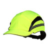 3M First Base 3 Bump Cap 2021866, Classic, High Visibility, Yellow Reduced Peak, 55mm, safety bump cap with high visibility yellow color and black adjustable strap.