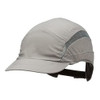 3M First Base 3 Bump Cap 2030607, Classic grey bump cap with reduced peak and mesh ventilation, adjustable strap, designed for head protection in industrial environments.