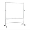 Bi-Office Revolver Board Non-Magnetic 1200x900mm Grey QR3202, portable whiteboard on wheels with adjustable stand and grey frame.