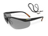 BEESWIFT HIGH Performance Lens Adjustable Safety Glasses Grey, image showing safety glasses with grey lenses, adjustable frame, and a black strap.
