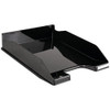 Contour Ergonomics Letter Tray Glossy Black, sleek black glossy plastic letter tray with a modern ergonomic design for organizing documents efficiently.