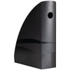 Contour Ergonomics Magazine File Black, sleek black magazine organizer with a modern design and a rounded top corner.